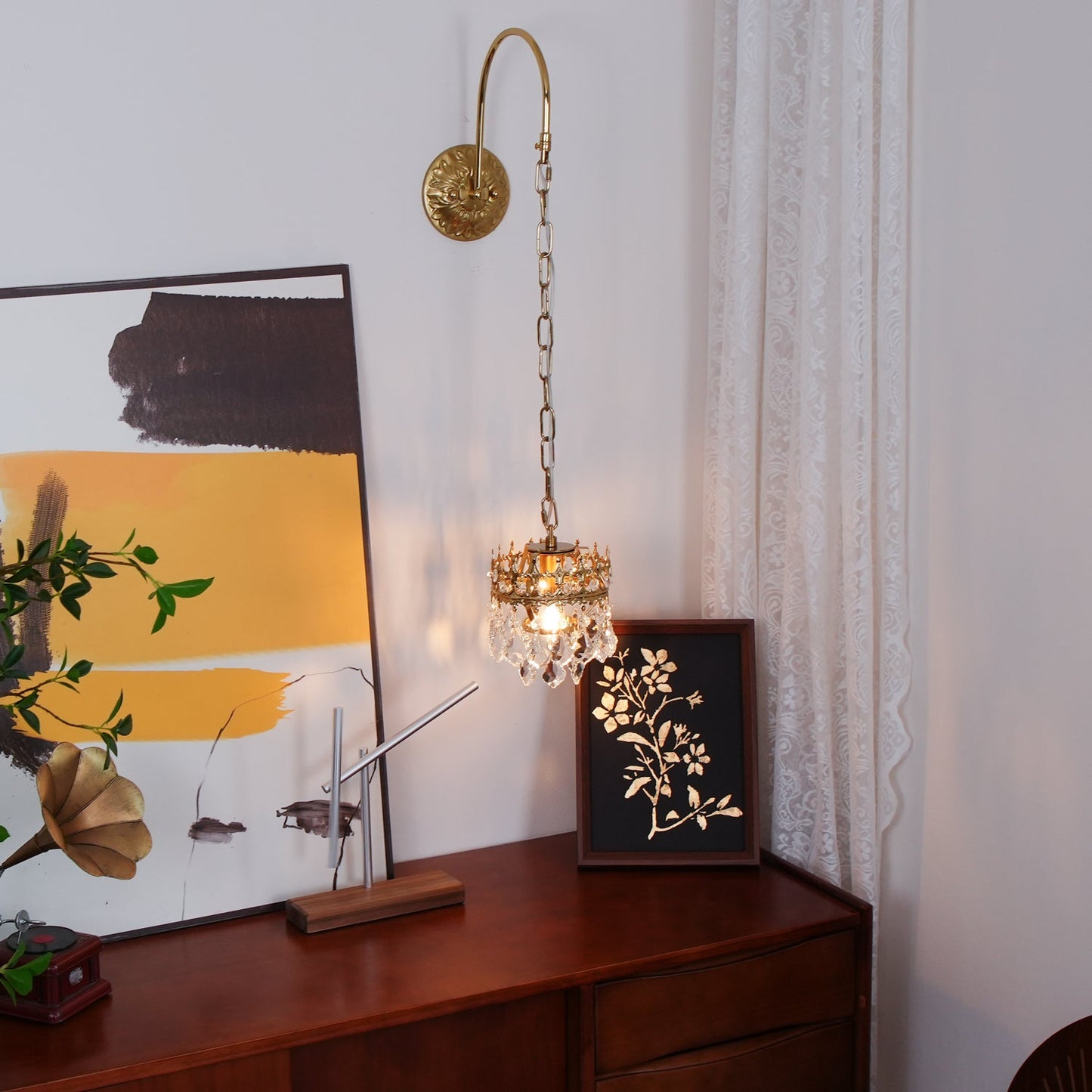 Crystal Crown Sconce | Crystal & Iron | Copper Plated