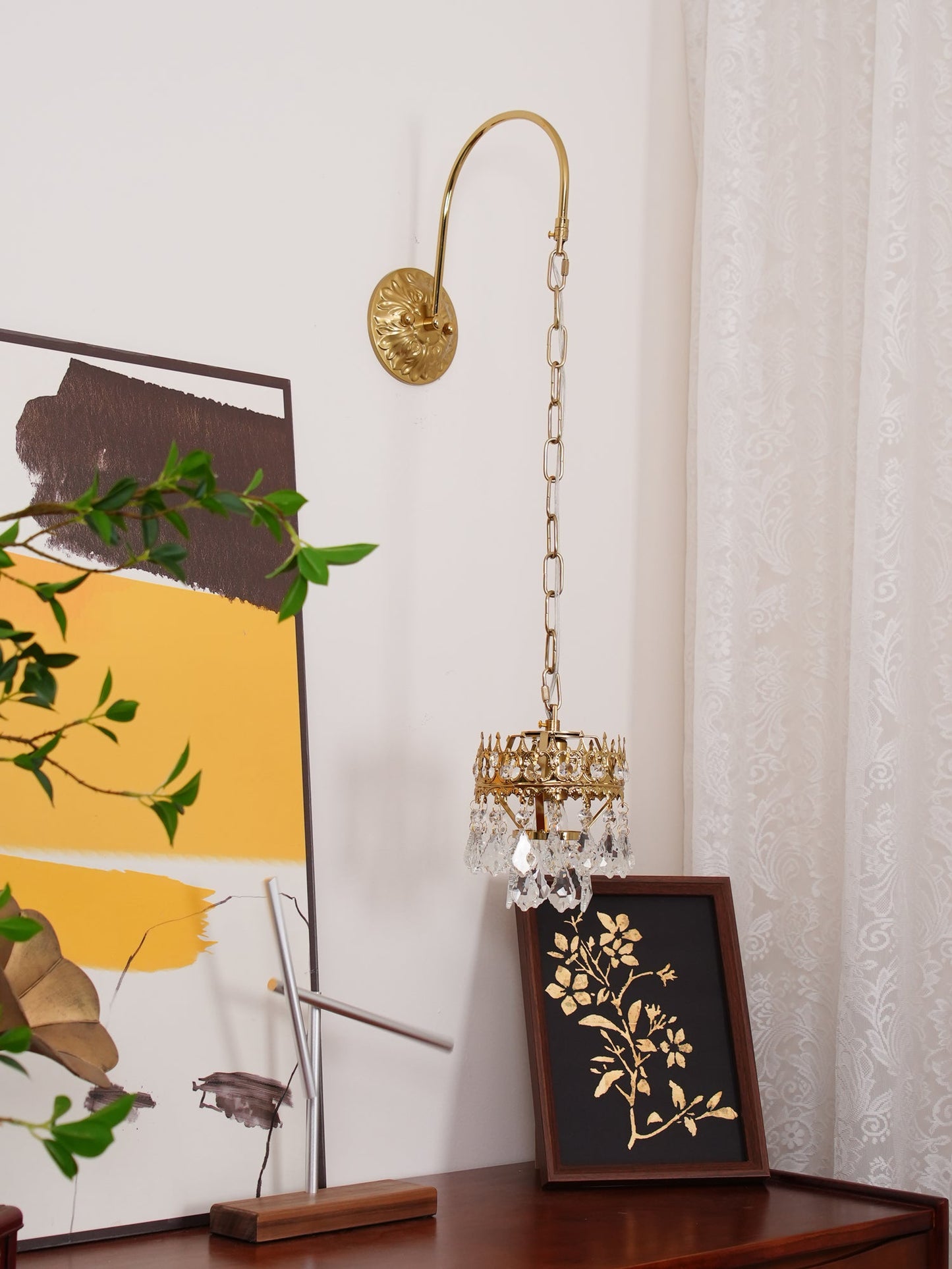 Crystal Crown Sconce | Crystal & Iron | Copper Plated
