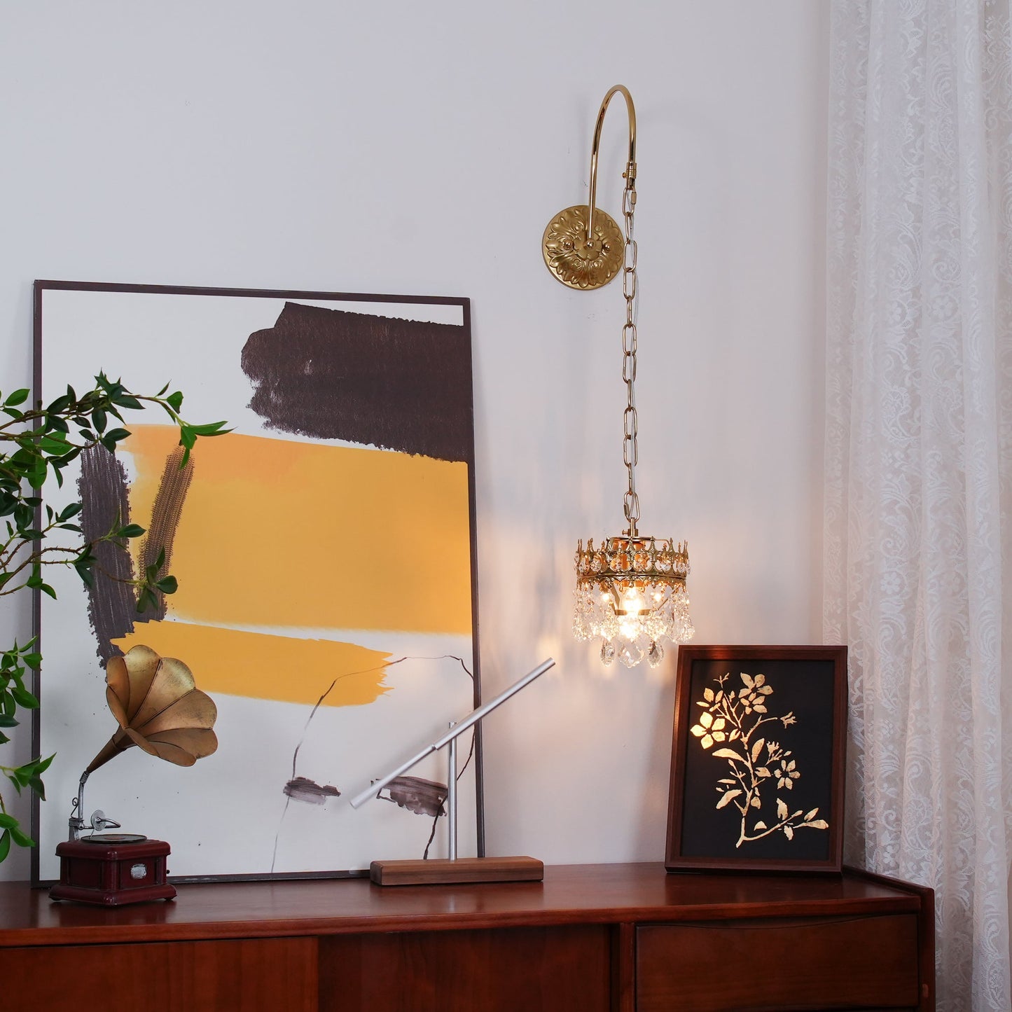 Crystal Crown Sconce | Crystal & Iron | Copper Plated