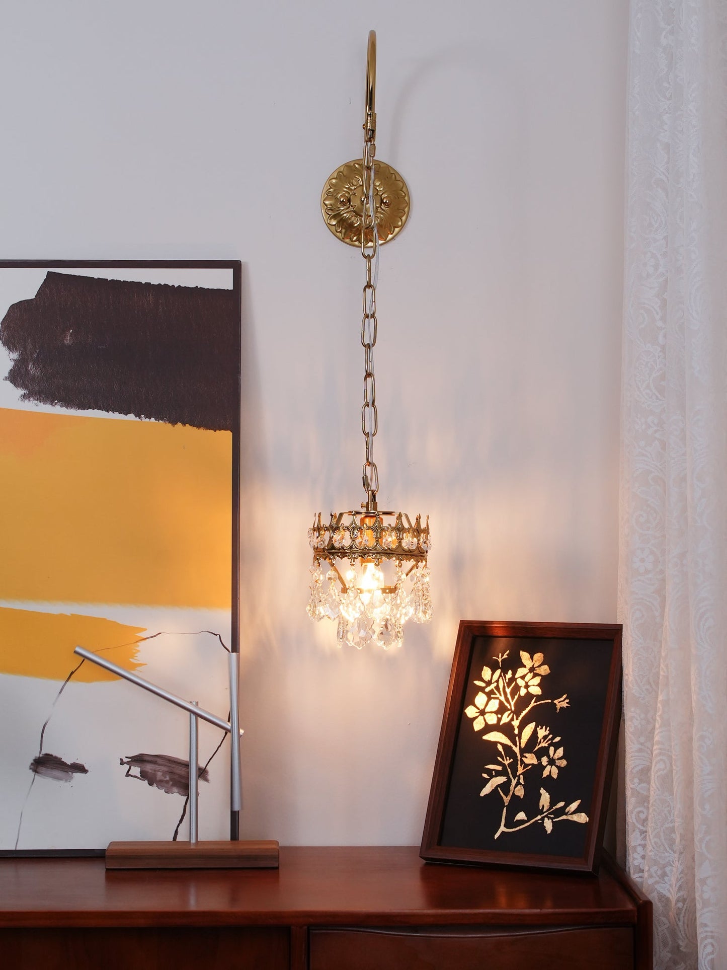 Crystal Crown Sconce | Crystal & Iron | Copper Plated