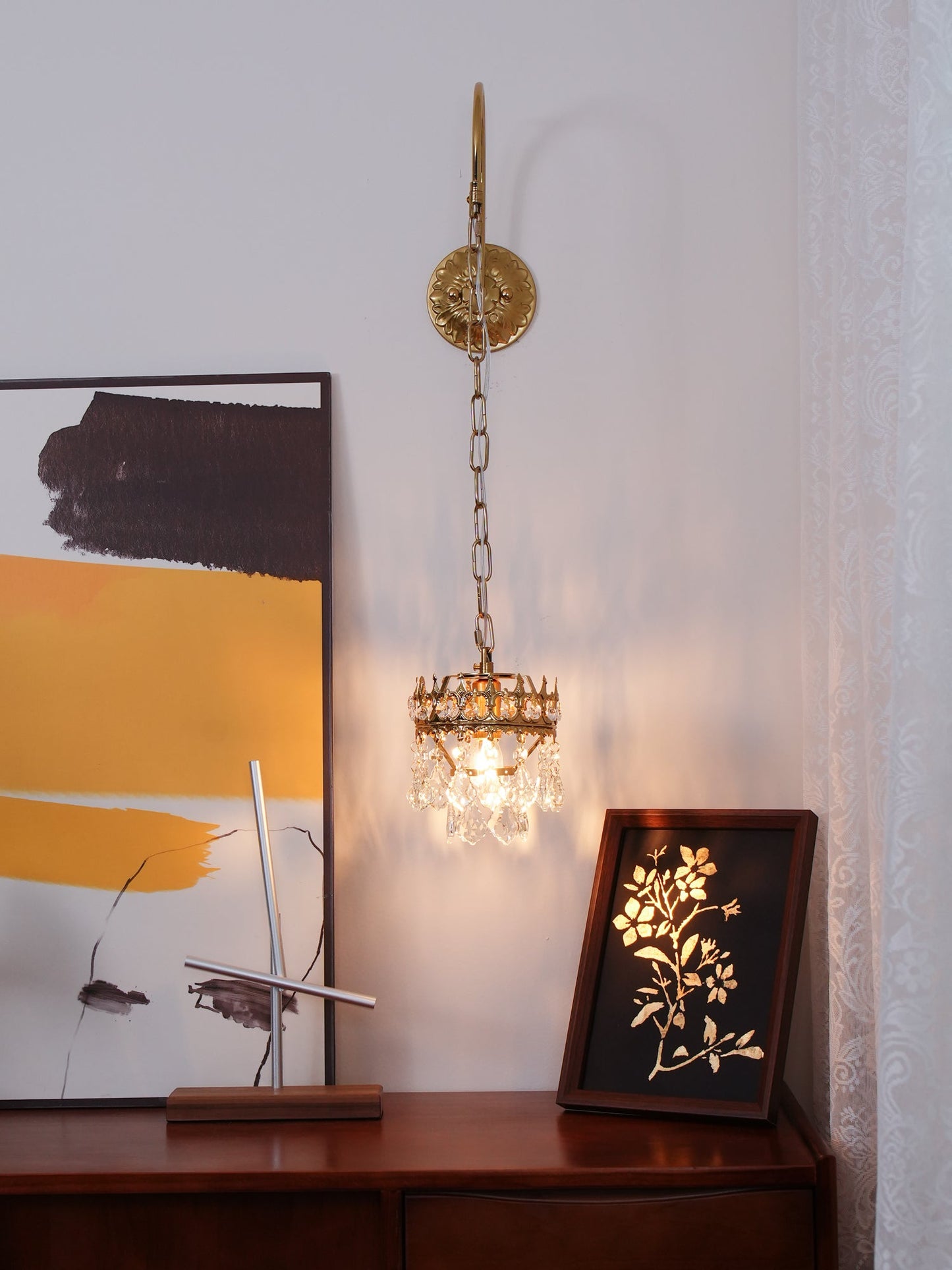 Crystal Crown Sconce | Crystal & Iron | Copper Plated