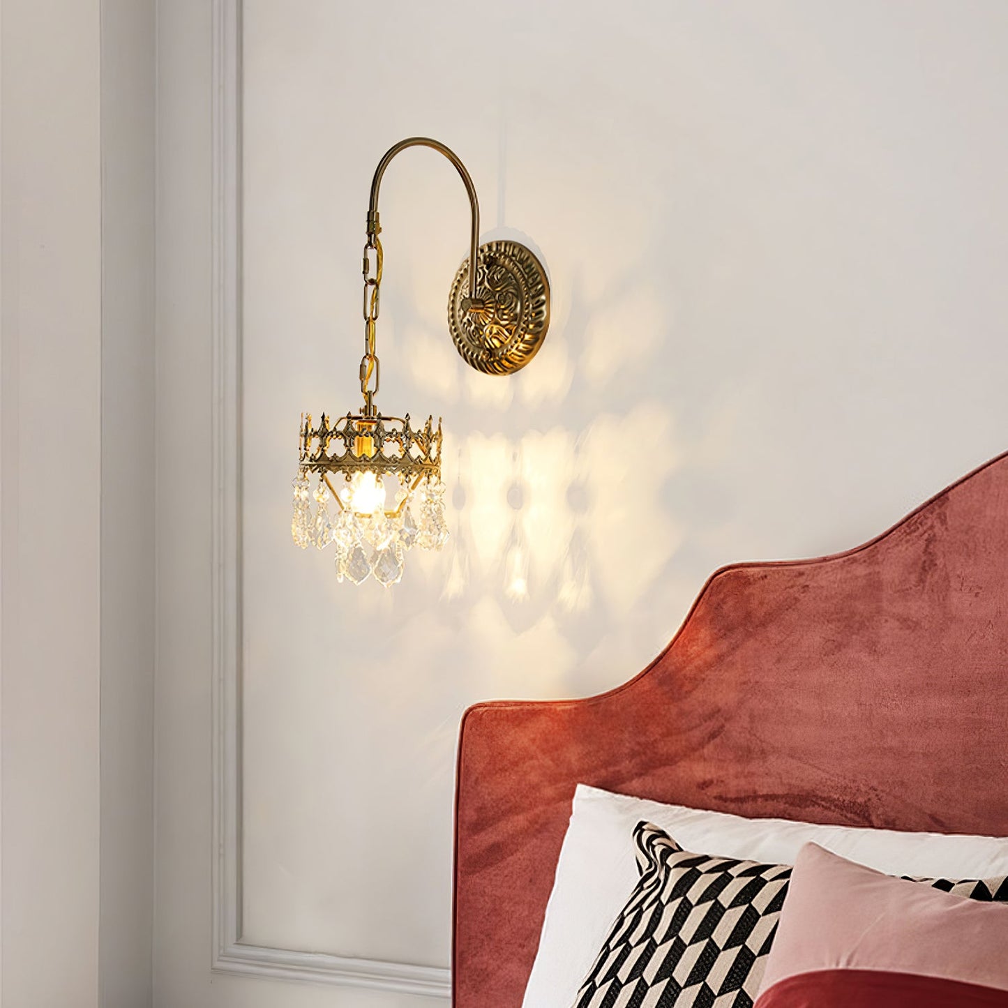 Crystal Crown Sconce | Crystal & Iron | Copper Plated