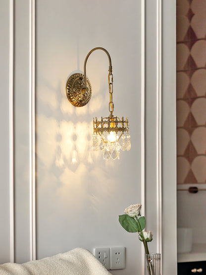 Crystal Crown Sconce | Crystal & Iron | Copper Plated