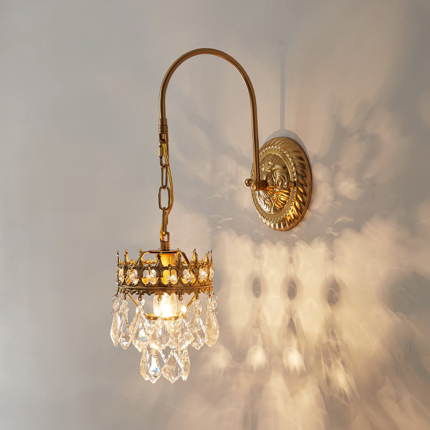 Crystal Crown Sconce | Crystal & Iron | Copper Plated