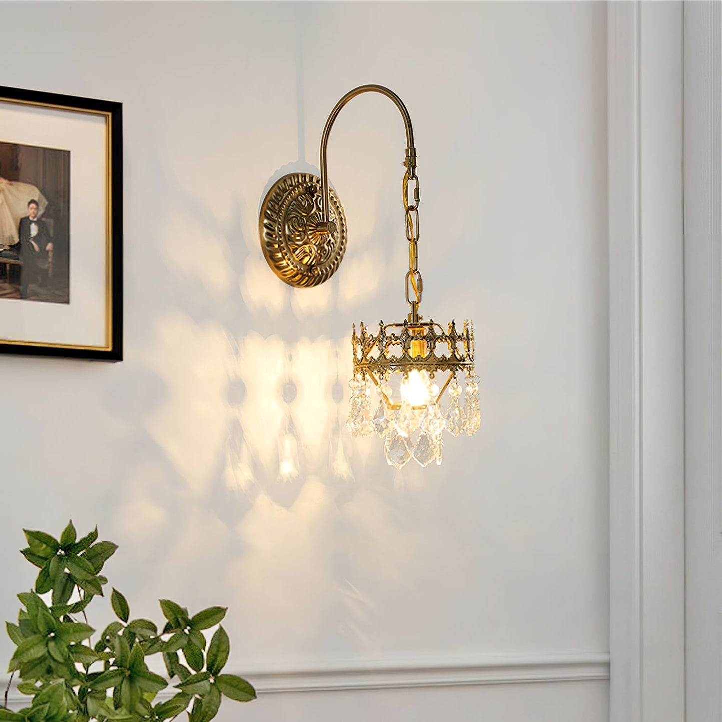 Crystal Crown Sconce | Crystal & Iron | Copper Plated