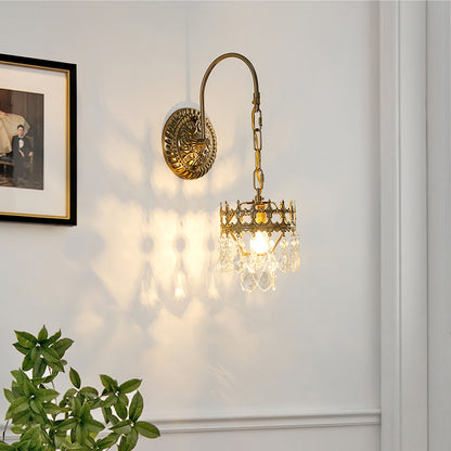 Crystal Crown Sconce | Crystal & Iron | Copper Plated