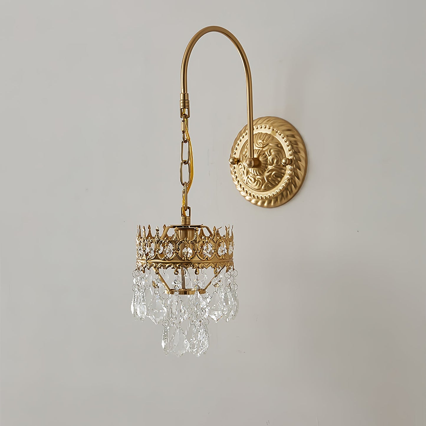 Crystal Crown Sconce | Crystal & Iron | Copper Plated