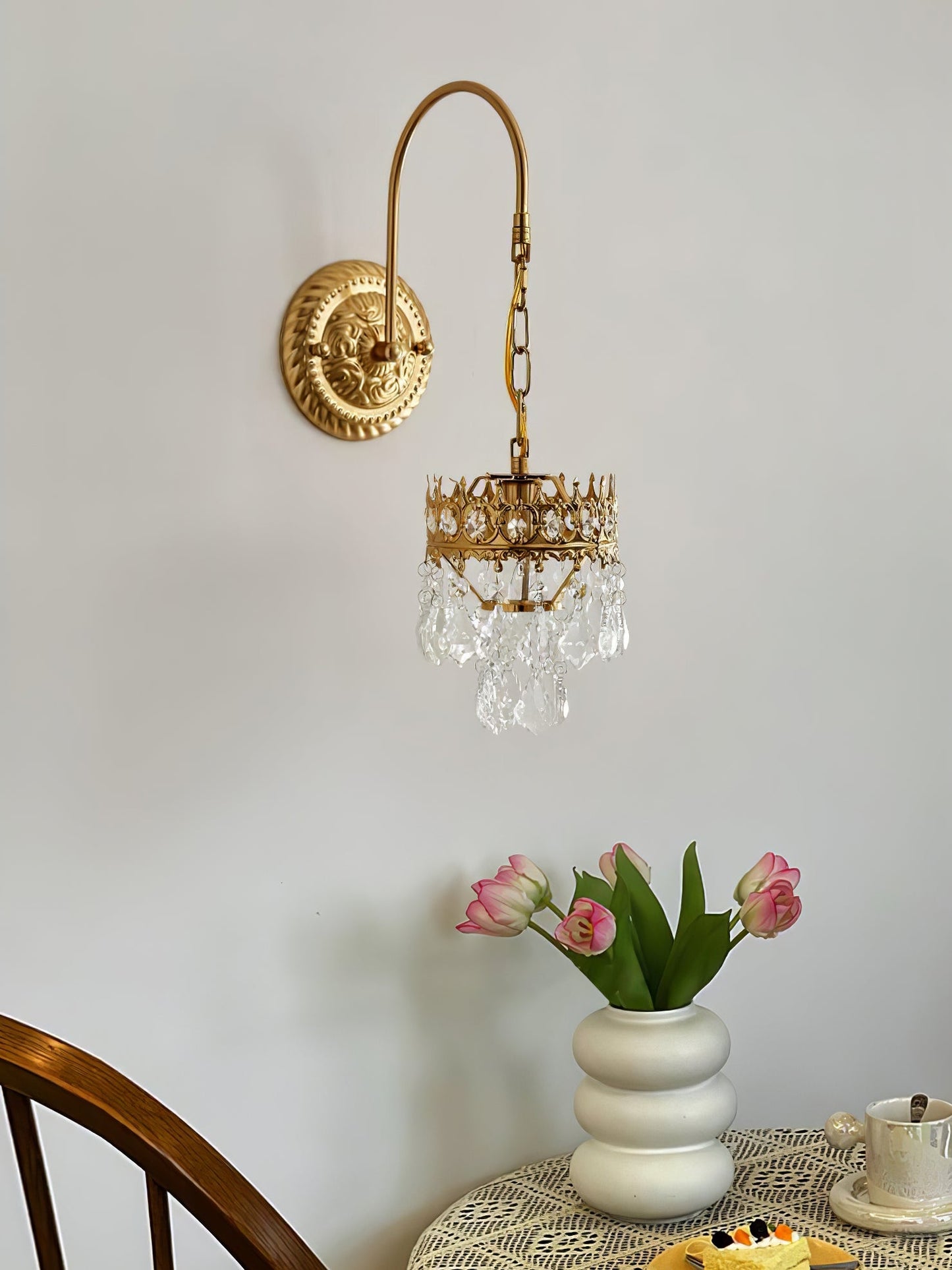 Crystal Crown Sconce | Crystal & Iron | Copper Plated