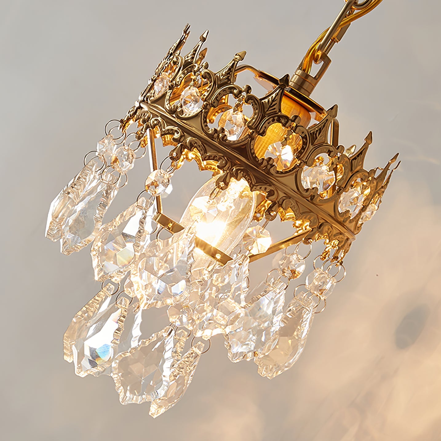 Crystal Crown Sconce | Crystal & Iron | Copper Plated