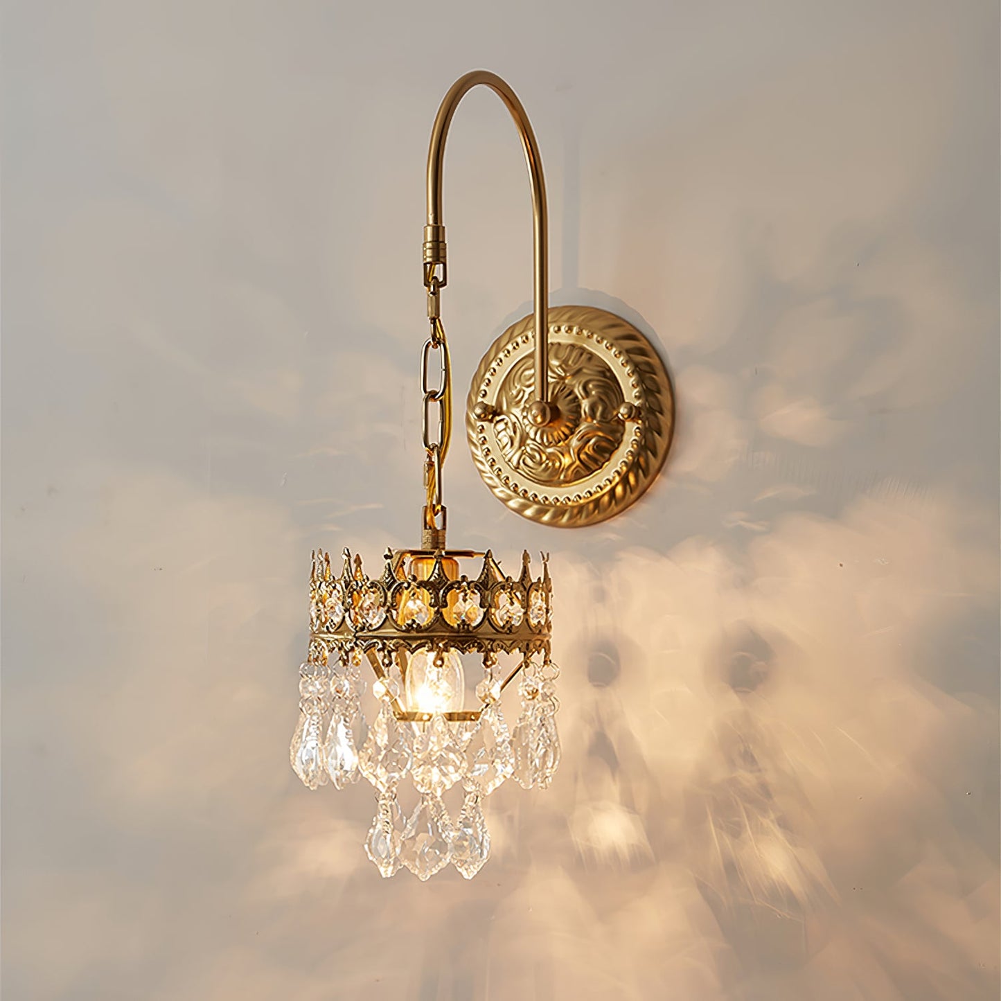 Crystal Crown Sconce | Crystal & Iron | Copper Plated
