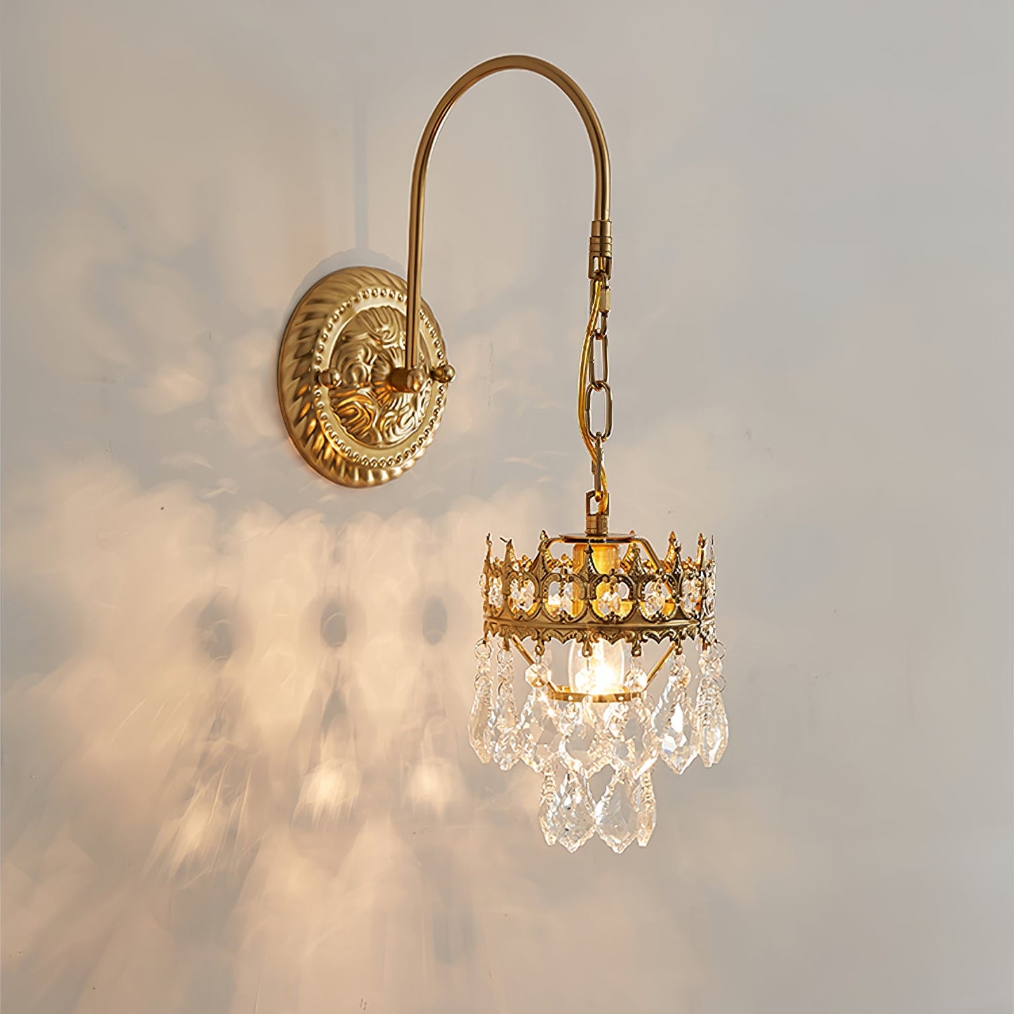 Crystal Crown Sconce | Crystal & Iron | Copper Plated
