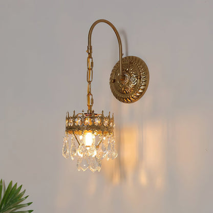 Crystal Crown Sconce | Crystal & Iron | Copper Plated