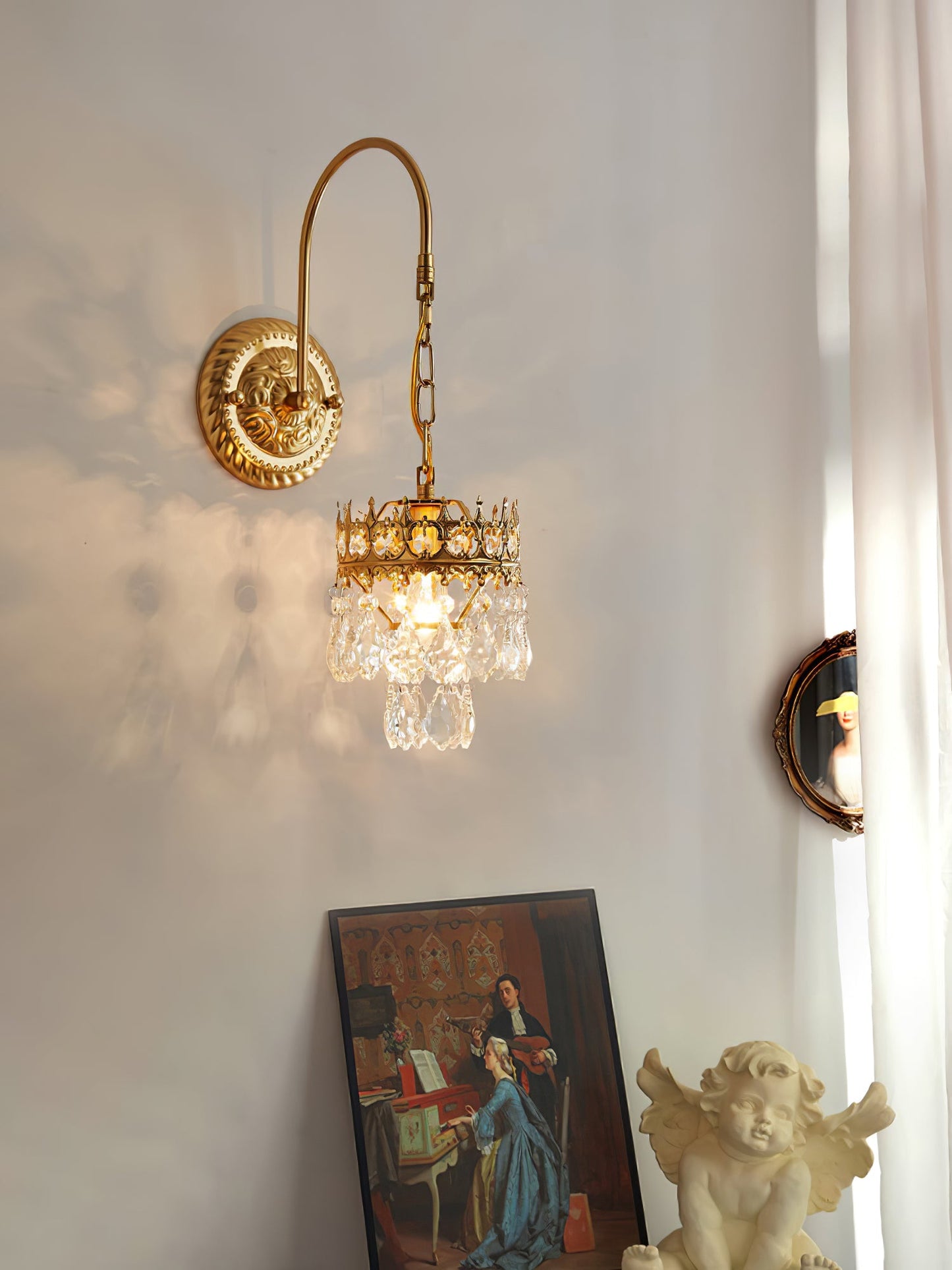 Crystal Crown Sconce | Crystal & Iron | Copper Plated