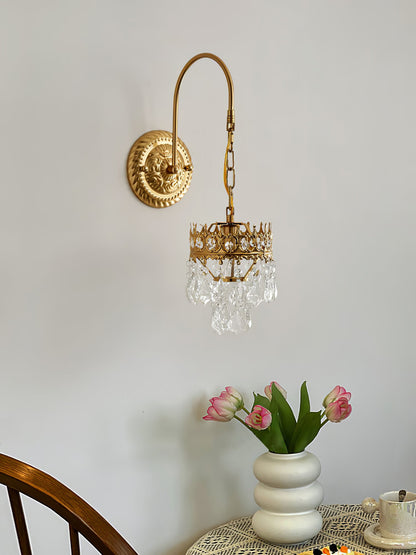 Crystal Crown Sconce | Crystal & Iron | Copper Plated