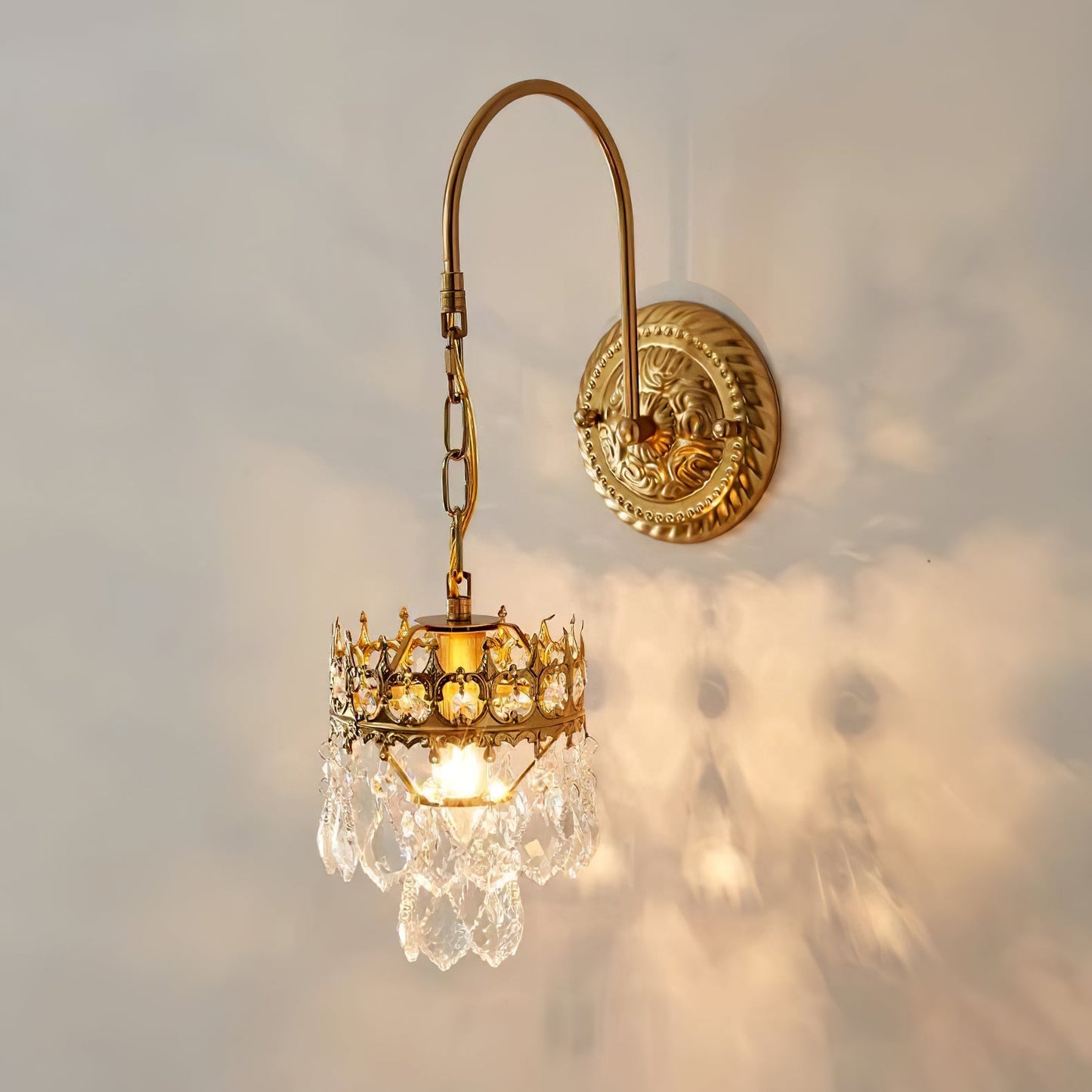 Crystal Crown Sconce | Crystal & Iron | Copper Plated