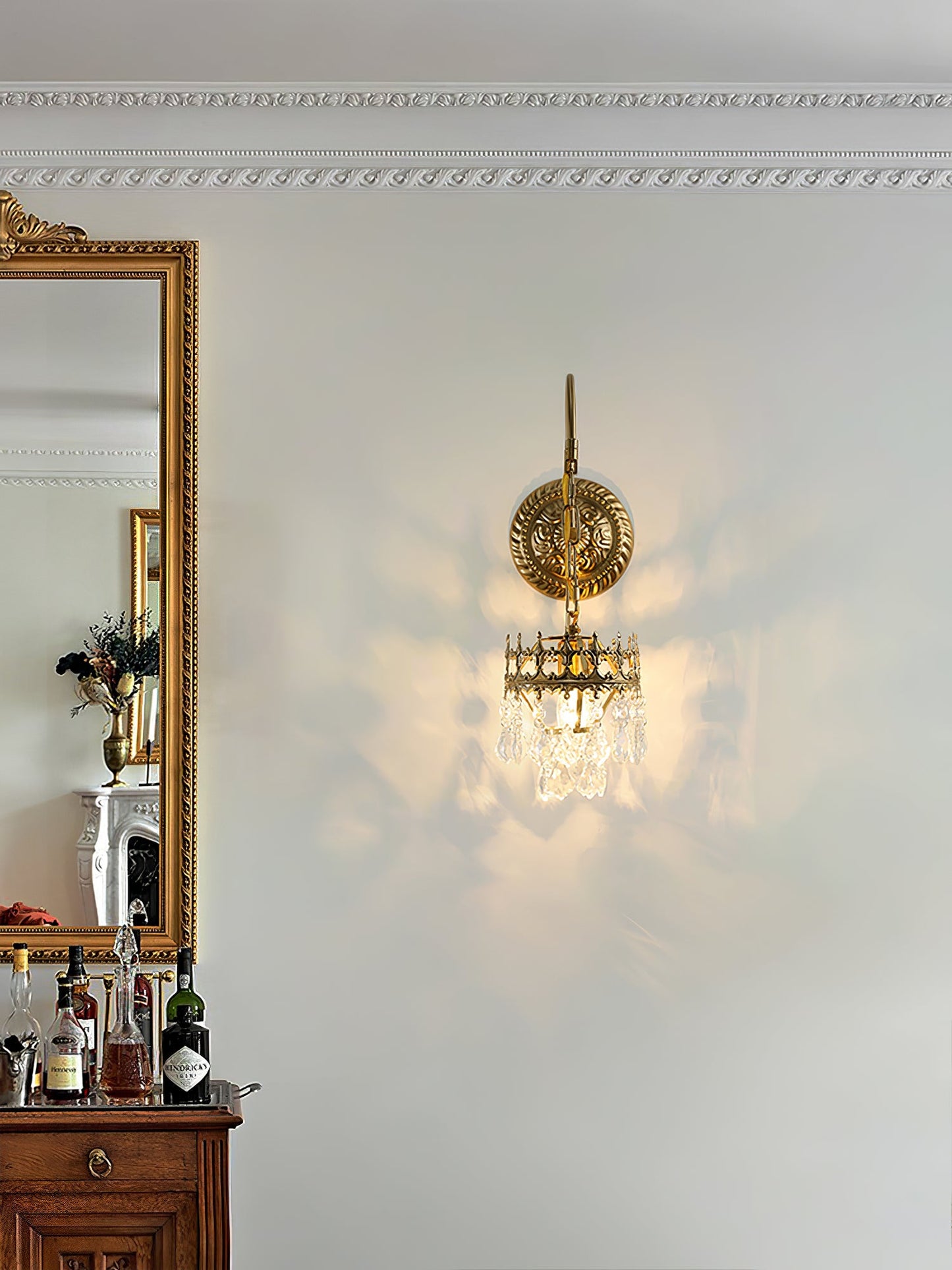Crystal Crown Sconce | Crystal & Iron | Copper Plated