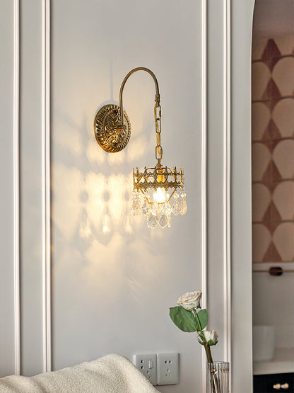 Crystal Crown Sconce | Crystal & Iron | Copper Plated