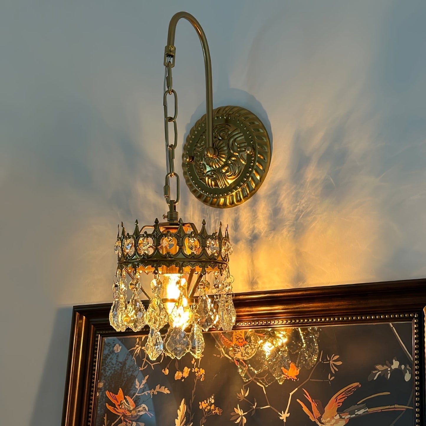 Crystal Crown Sconce | Crystal & Iron | Copper Plated