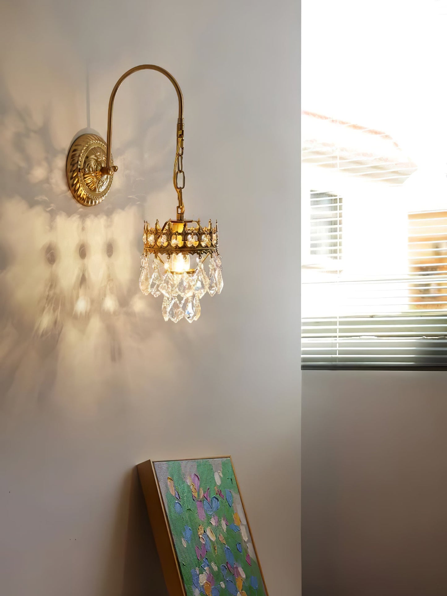 Crystal Crown Sconce | Crystal & Iron | Copper Plated