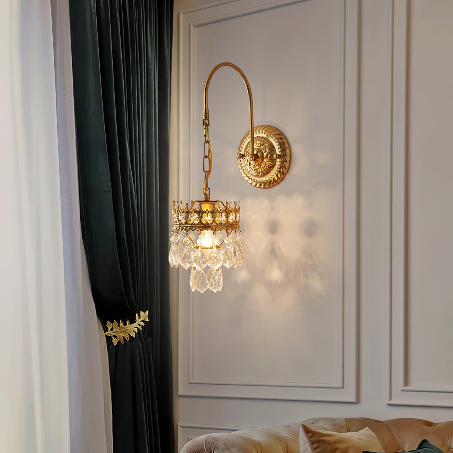 Crystal Crown Sconce | Crystal & Iron | Copper Plated
