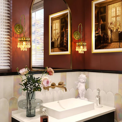 Crystal Crown Sconce | Crystal & Iron | Copper Plated