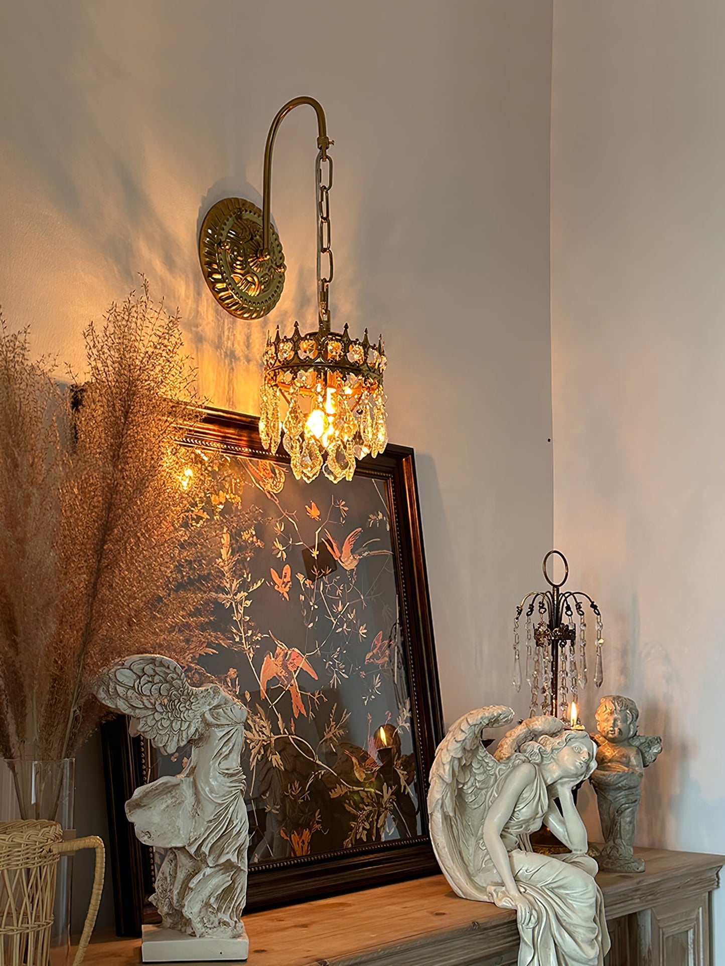 Crystal Crown Sconce | Crystal & Iron | Copper Plated
