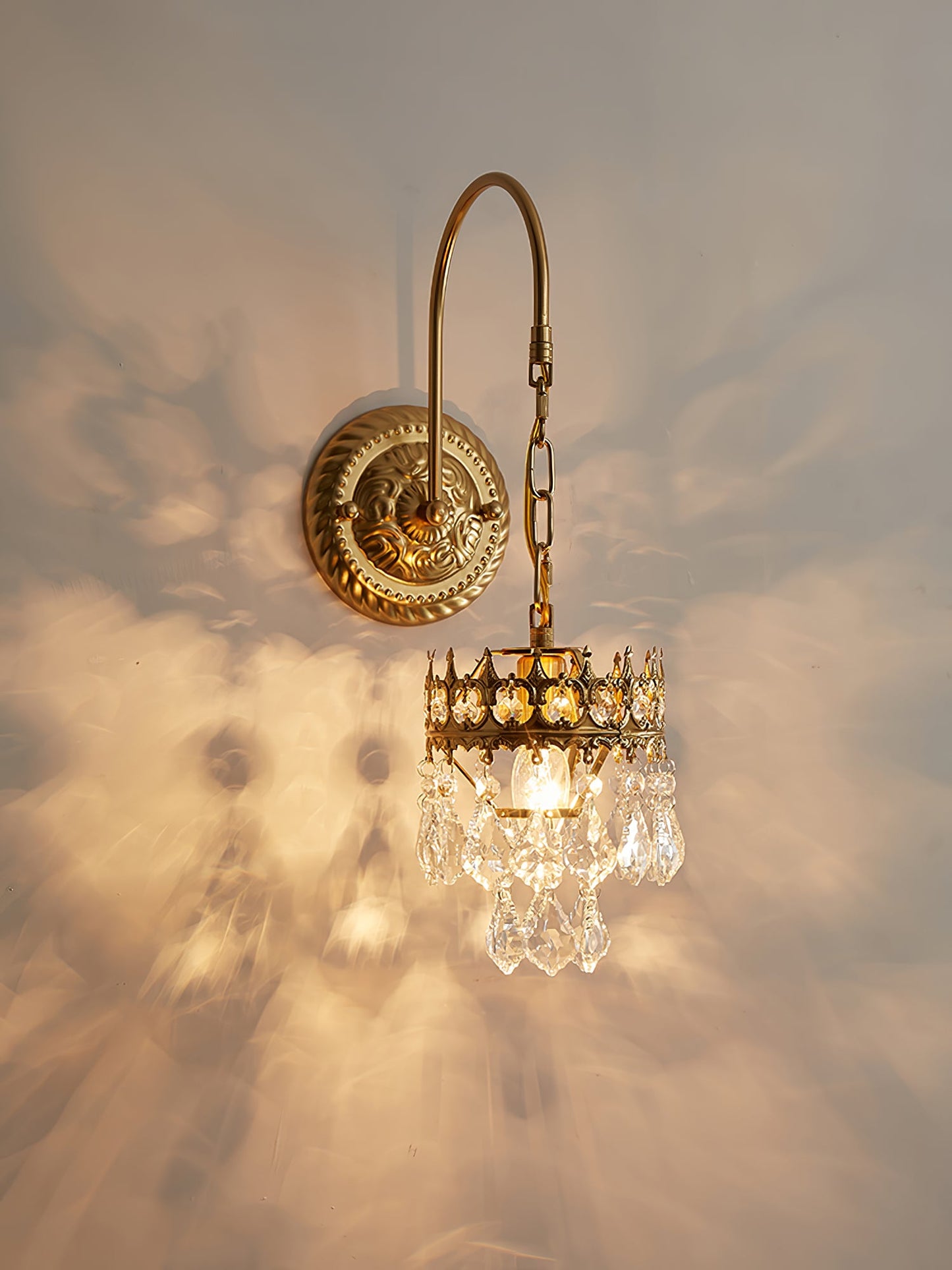 Crystal Crown Sconce | Crystal & Iron | Copper Plated