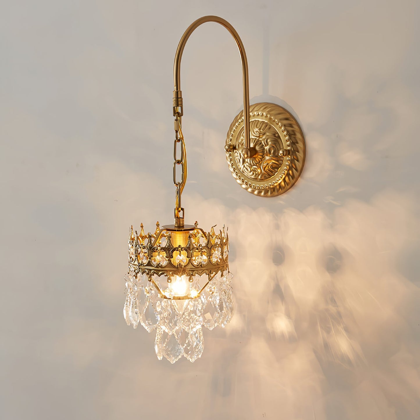 Crystal Crown Sconce | Crystal & Iron | Copper Plated