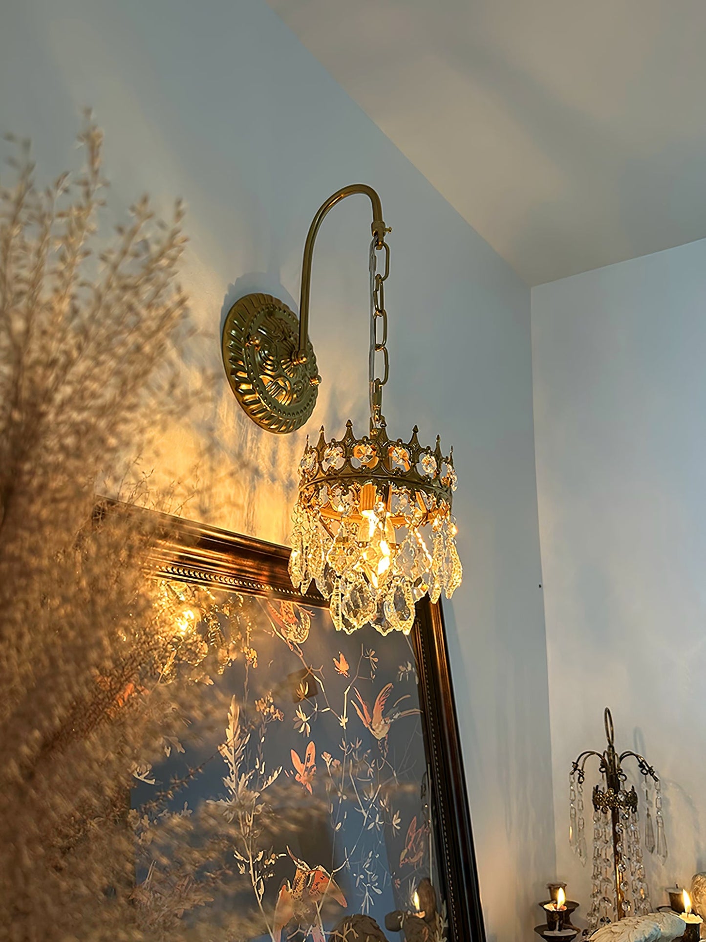 Crystal Crown Sconce | Crystal & Iron | Copper Plated