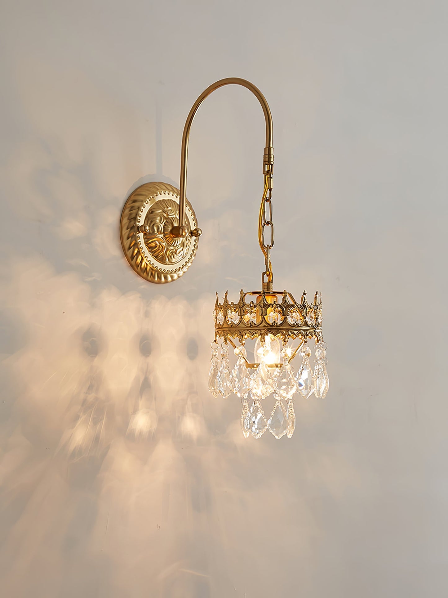 Crystal Crown Sconce | Crystal & Iron | Copper Plated