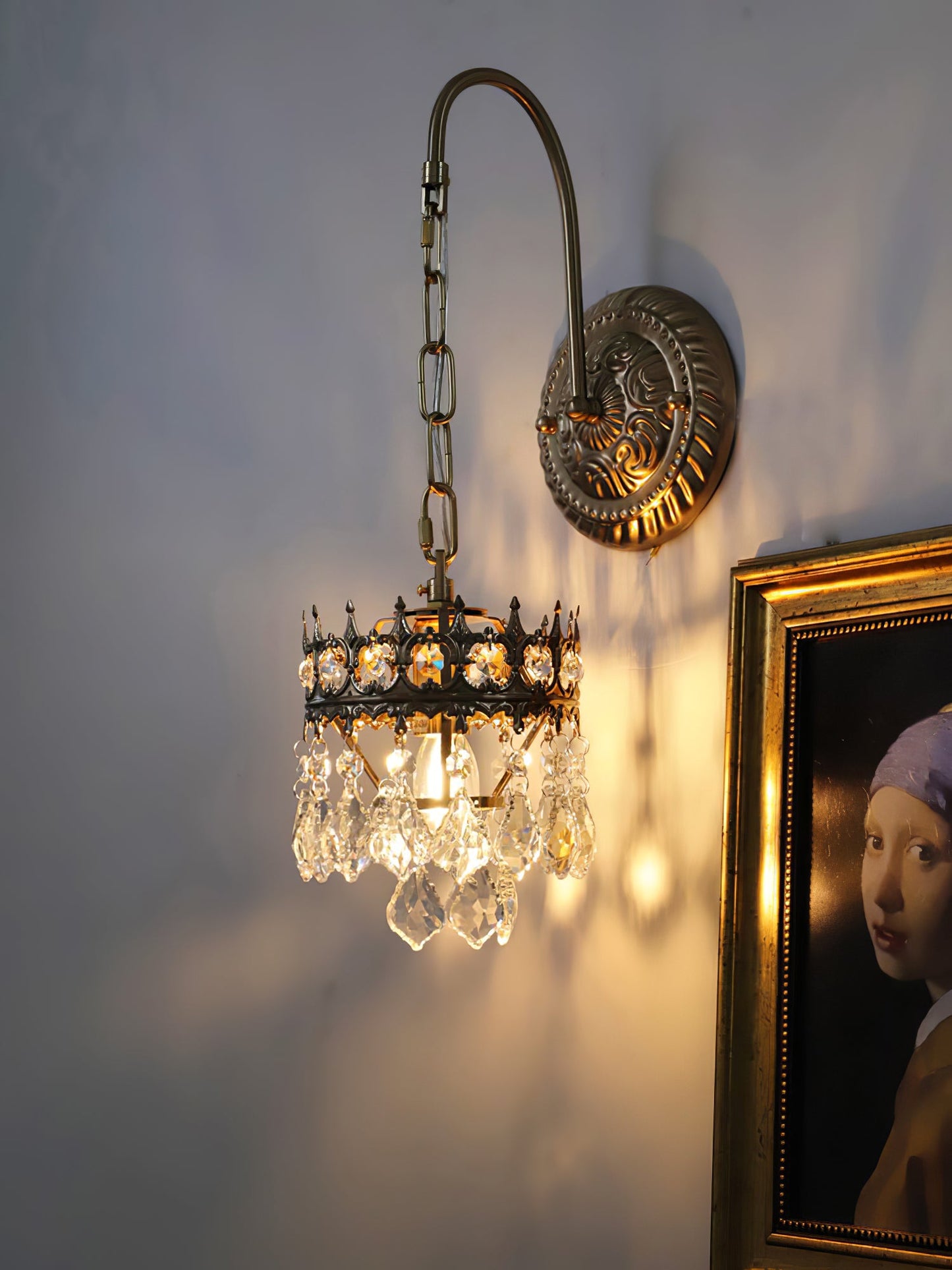 Crystal Crown Sconce | Crystal & Iron | Copper Plated