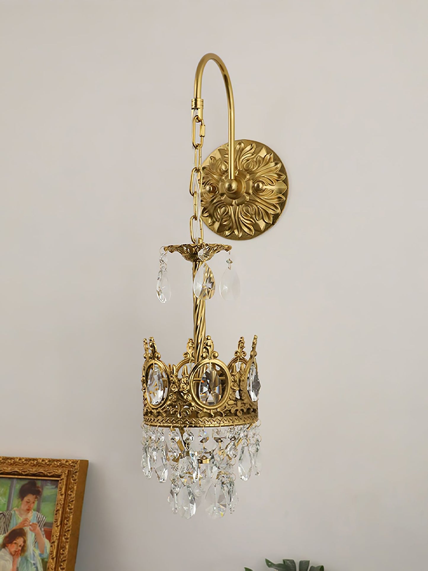 Crystal Crown Wall Light | Crystal & Iron | Copper Plated