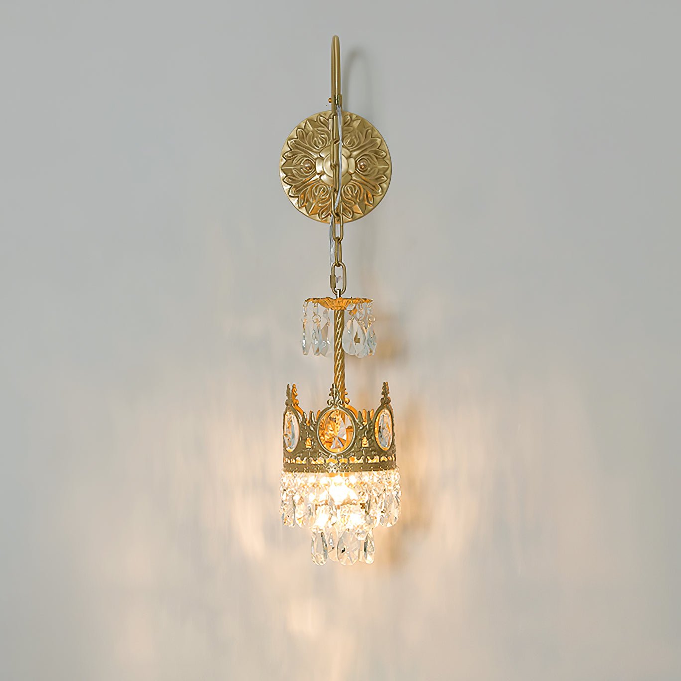 Crystal Crown Wall Light | Crystal & Iron | Copper Plated
