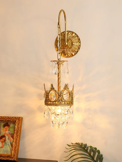 Crystal Crown Wall Light | Crystal & Iron | Copper Plated