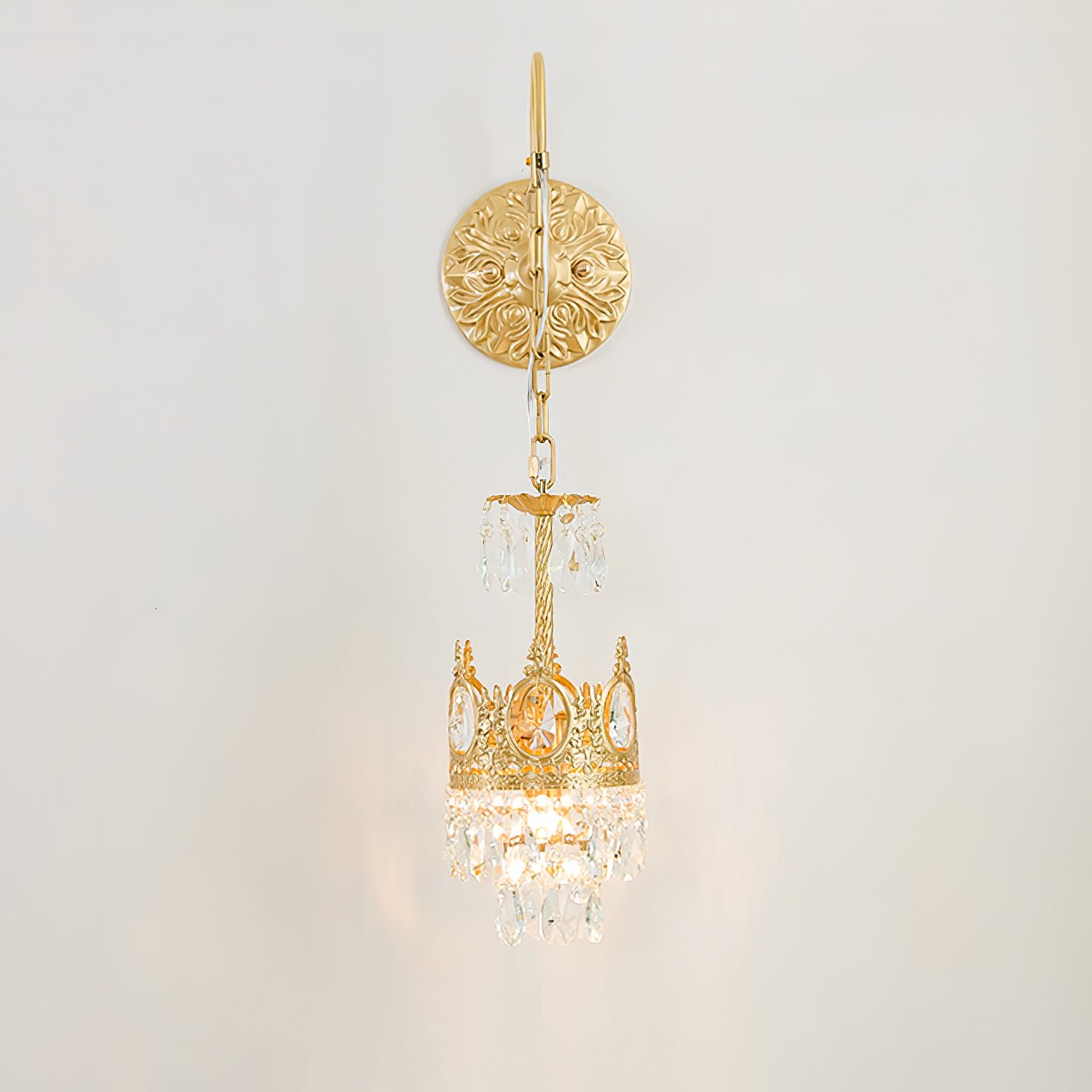 Crystal Crown Wall Light | Crystal & Iron | Copper Plated