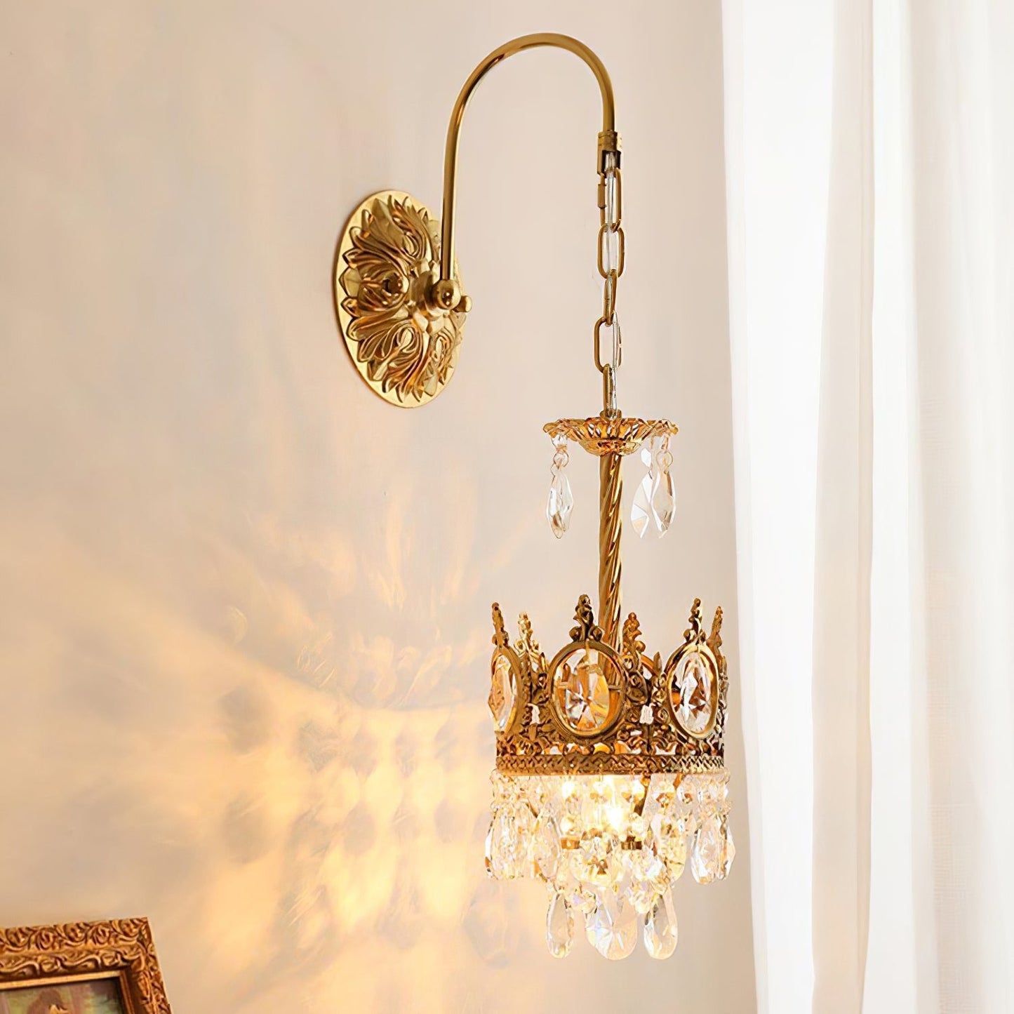 Crystal Crown Wall Light | Crystal & Iron | Copper Plated