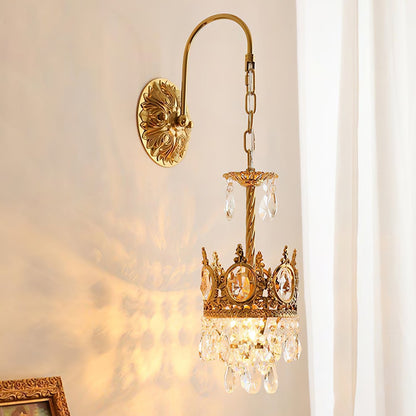 Crystal Crown Wall Light | Crystal & Iron | Copper Plated