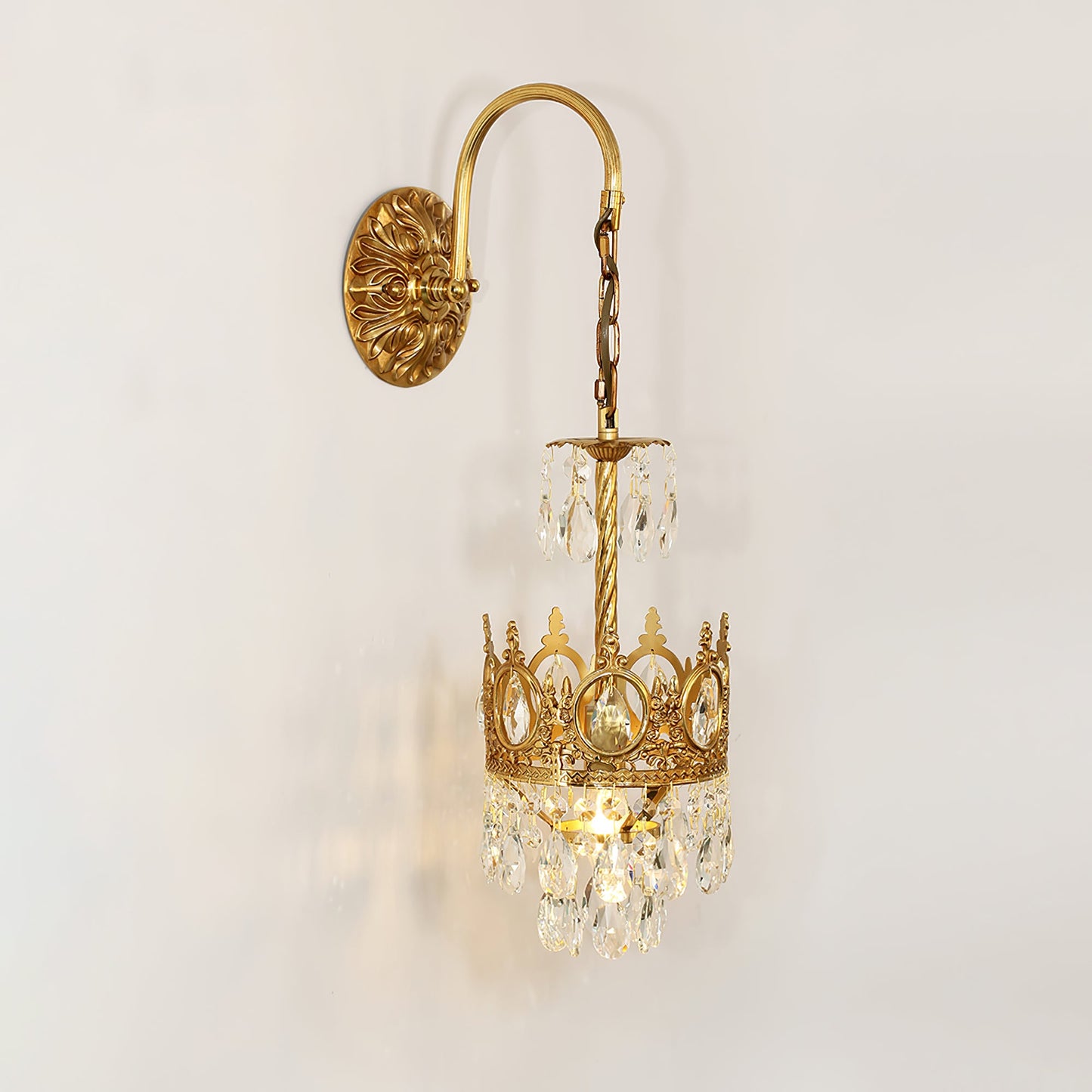 Crystal Crown Wall Light | Crystal & Iron | Copper Plated
