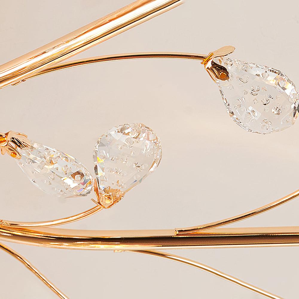 Crystal Flower Ceiling Light | Crystal & Metal | Gold Finish