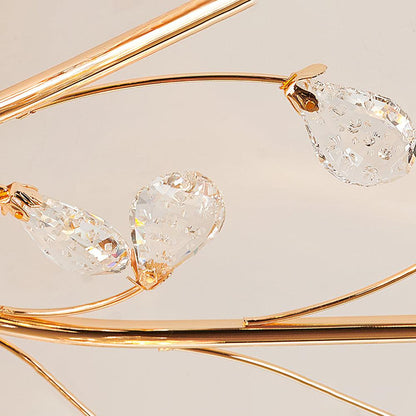 Crystal Flower Ceiling Light | Crystal & Metal | Gold Finish