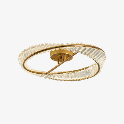Crystal Rings Ceiling Lamp | Stainless Steel & Glass | Brass