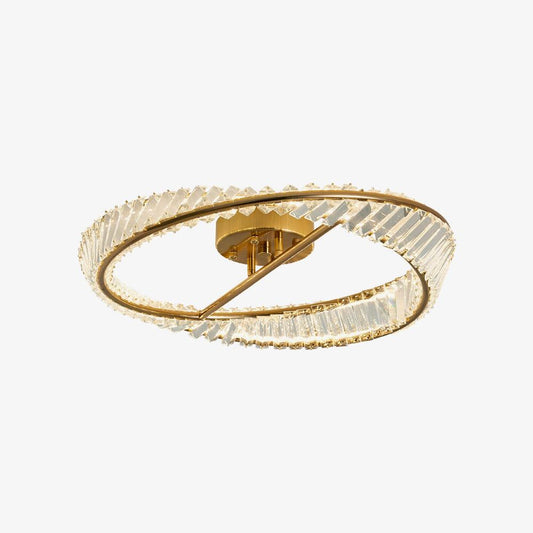 Crystal Rings Ceiling Lamp | Stainless Steel & Glass | Brass