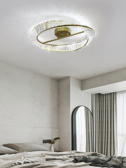 Crystal Rings Ceiling Lamp | Stainless Steel & Glass | Brass