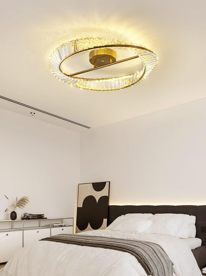 Crystal Rings Ceiling Lamp | Stainless Steel & Glass | Brass