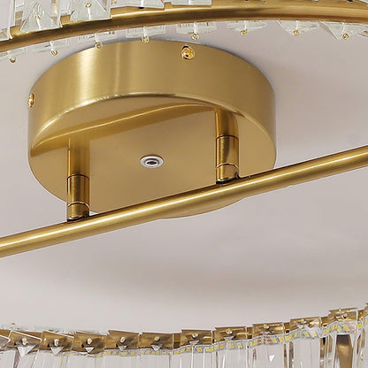 Crystal Rings Ceiling Lamp | Stainless Steel & Glass | Brass