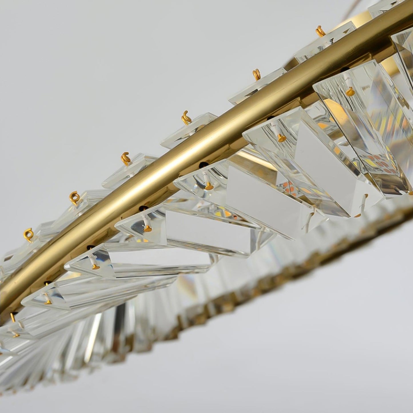 Crystal Rings Ceiling Lamp | Stainless Steel & Glass | Brass