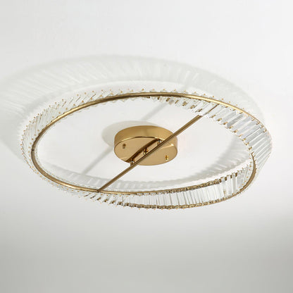 Crystal Rings Ceiling Lamp | Stainless Steel & Glass | Brass