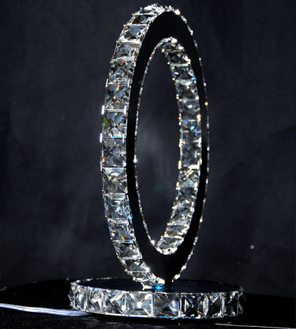 Crystal Rings Table Lamp | Stainless Steel, Crystal | Chrome