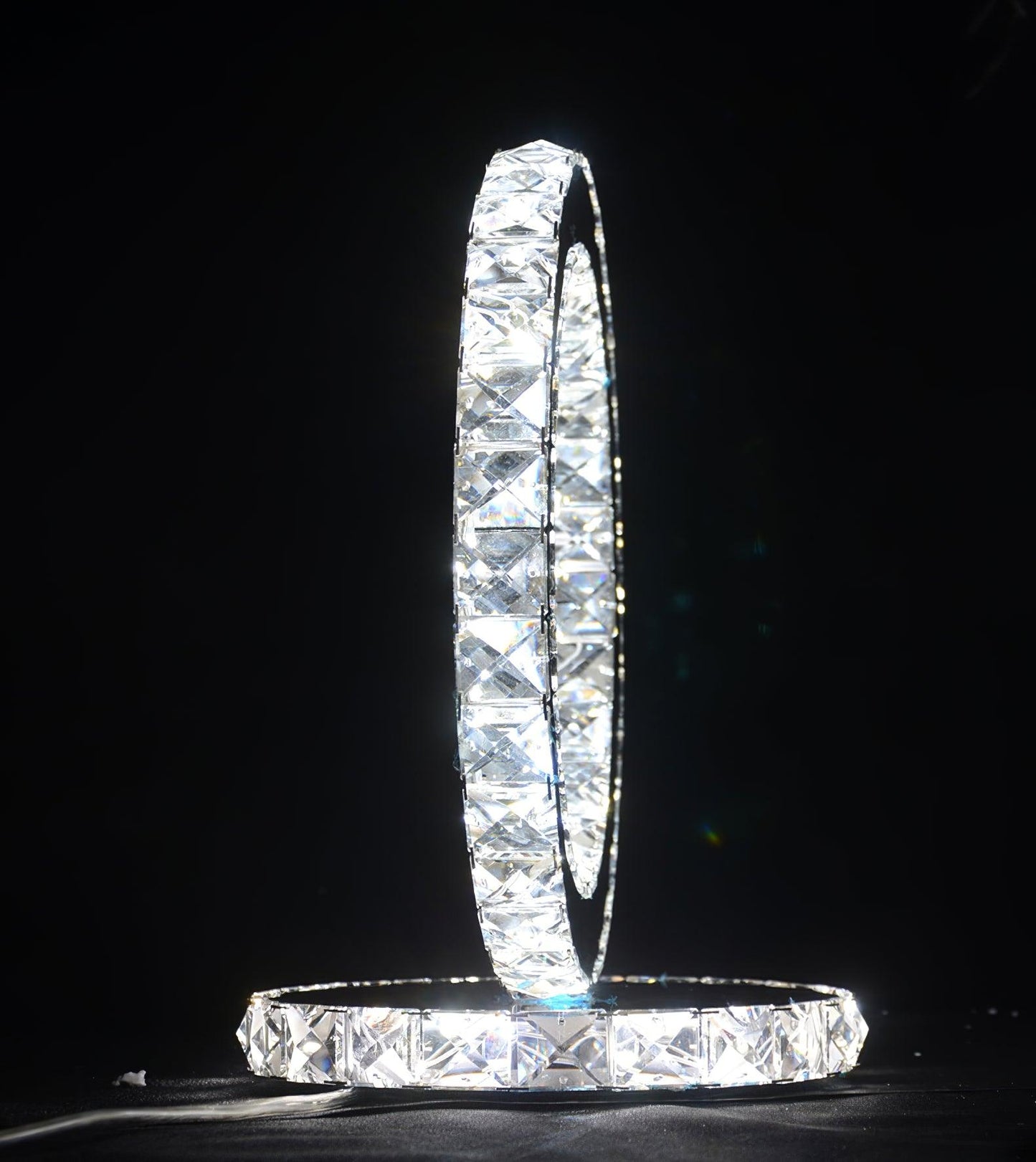 Crystal Rings Table Lamp | Stainless Steel, Crystal | Chrome
