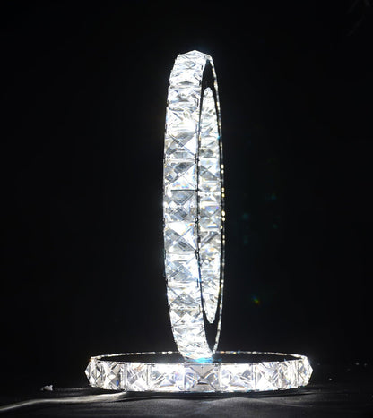 Crystal Rings Table Lamp | Stainless Steel, Crystal | Chrome